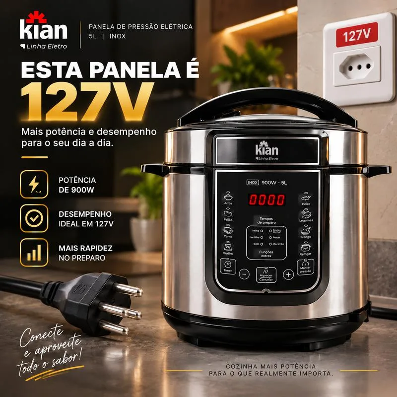 Plugue da panela e tomada de 127V